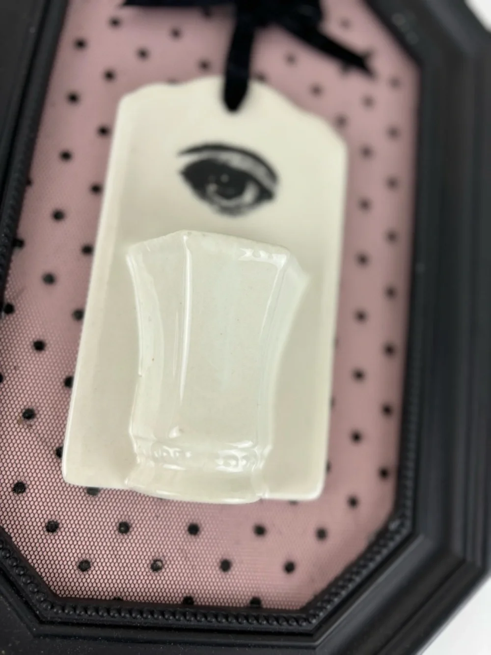Gothic decor Framed Ceramic Vase Eye Wall Art - Pink & Black